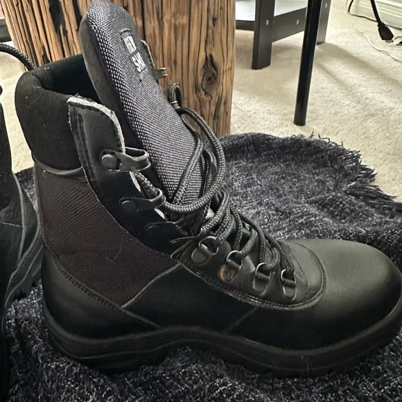 Black Lace-Up Boots EUC - Picture 5 of 7